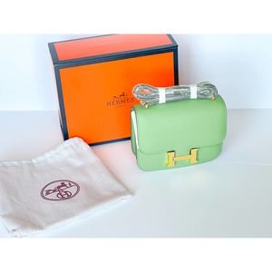 HERMES Constance 18 Epsom Vert Criquet